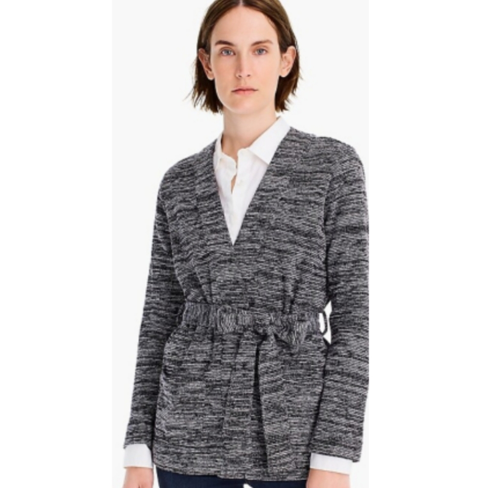 J Crew Textured Long Cardigan Sweater Belted XXS